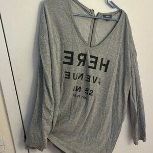 Grey long sleeved boutique tee